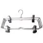 Clothes Hangers Multilayer Skirt Trouser Hanger for Pants Non Slip Metal Hanger Clips 2pcs Random Color with 12 Clips Clothing Storage Rack Holder