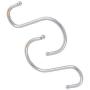 uxcell Stainless Steel S Shaped Pot Pan Clothes Storage Hanger Hook 10 Pcs Silver Tone