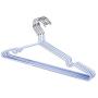 High-tech type 10pcs Children Adult Clothes Hanger Clothes Drying Rack Non Slip Metal Shirt Hook Hangers,Blue