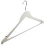 Harbour Housewares White Wooden Clothes/Coat Hanger/Hangers - Pack of 10