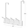 SONGMICS Over-The-Door Hook Rack, Wall-Mounted Coat Rack, Door Clothes Hanger with 4 Metal Hooks, for Living Room, Cloakroom, Bathroom, White ULHR24WT