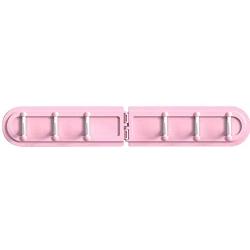 6 Hooks Wall Mounted Clothes Hats Hanger Portable Bathroom Accessory Towel Rack Holder Well Made Easy to Use - Light Pink