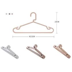 SAASNY Coat Hangers Plastic Hangers,Plastic Coat Hangers,5 Pack Clothes Hangers Thin Plastic Hangers Space Saving Coat Hanger Non Slip Suit Hanger,Grayish White,Dress,Jacket,Heavy Clothes Hangers