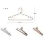 SAASNY Coat Hangers Plastic Hangers,Plastic Coat Hangers,5 Pack Clothes Hangers Thin Plastic Hangers Space Saving Coat Hanger Non Slip Suit Hanger,Grayish White,Dress,Jacket,Heavy Clothes Hangers