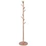 Leaf2you Wooden Coat Rack, Free Standing Coat Tree 8-Hooks Solid Wood Hall Tree Rack Hat Hanger Clothes Rack with Round Base for Purse Scarves Handbags Umbrella, 70H【Ship from USA】 (Khaki)