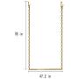 FURVOKIA 2 Pcs Adjustable Height Creative Iron Chain Clothing Hanging Racks,Clothes Storage Shelves, Heavy Duty Metal Garment Rack,Retail Display Ceiling Hanger (Gold Round Tube, 47.2 L)