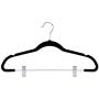 ZOYER Velvet Skirt Hangers (20 Pack) with Clips - Velvet Clothes Hangers Non-Slip Pant Hangers - Black