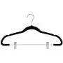 ZOYER Velvet Skirt Hangers (20 Pack) with Clips - Velvet Clothes Hangers Non-Slip Pant Hangers - Black