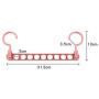 HHXD 3Pcs Clothes Hanger Organizer,9 Holes Double Hook Storage Coat Hangers Modern/Pink / 3pcs
