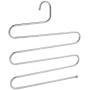 5pcs Stainless Steel Clothes Hanger Multifunction S-Type 5 Layers Pants Trousers Clothing Hanging Rack Closet Belt