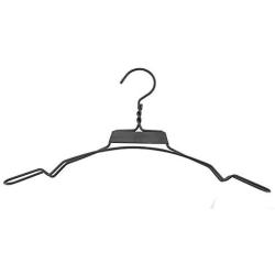 Luxury Wide Shoulder Matte Black Metal Coats Hanger for Clothes, Strong Double Line Heavy Duty Garment Hanger (10 Pieces)