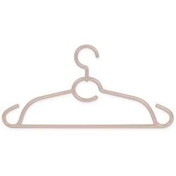 SAASNY Plastic Hangers,25 Brown 46cm Plastic All Purpose Clothes Garment Coat Hangers Space Saving with Non-Slip Trouser Bar and Tie Rack Ideal for Home and Shops - Space Saving Solution