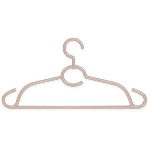 SAASNY Plastic Hangers,25 Brown 46cm Plastic All Purpose Clothes Garment Coat Hangers Space Saving with Non-Slip Trouser Bar and Tie Rack Ideal for Home and Shops - Space Saving Solution