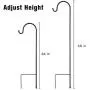 GOFORWILD Shepherd Hook 4 Pack Adjustable, 49 inches Tall, Made of Premium Metal for Bird Feeder, Garden Decor, Plant Hanger, Lantern Hook, Solar Light Hanging, 7014