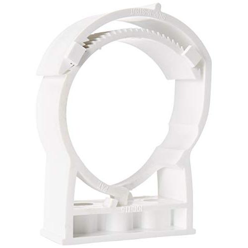 101-115HSPPwhite10packfba white surface mount polypropylene pipe hanger, American Made for 4 inch pipe, one-piece hanger for pipes, cable, conduit