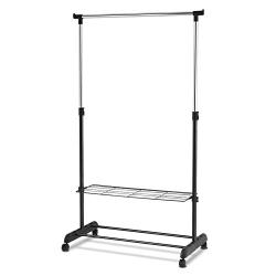 Shelf Folding Storage Laundry Drying Closet Holder Rack Stick Hanger Rolling Clothes