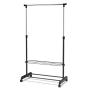 Shelf Folding Storage Laundry Drying Closet Holder Rack Stick Hanger Rolling Clothes