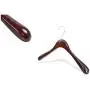 Superior Gugertree Wooden Wide Shoulder Coat Hanger, Women Clothing Hangers with Polished Chrome Hook, Attractive Walnut Finish,3-pack