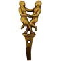 Purpledip Brass Wall Hook Dancing Couple: Vintage Design Coat Clothes Hanger (11731)