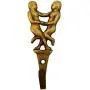 Purpledip Brass Wall Hook Dancing Couple: Vintage Design Coat Clothes Hanger (11731)