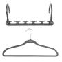 Wonder Hanger Max Velvet Hanger Combo, 5 Hanging Closet Organizers w/ 25 Velvet Hangers - Grey