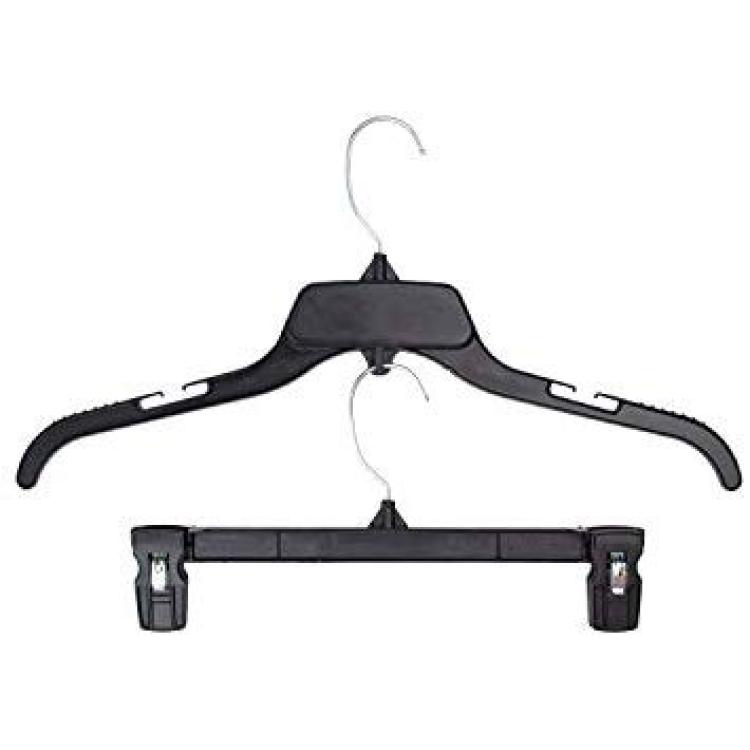 Adult Plastic Hangers: Clear Plastic Heavy Duty 17 Inch Dress Hanger