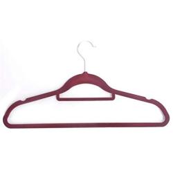 10pcs Random Color Flocking Clothes Hangers Suit Hangers Ultra Thin Space Saving Hook Durable Clothes Hang