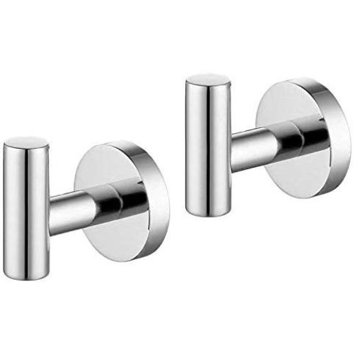 JOMAY Bathroom Towel Hooks for Hanging, Simple Robe Hooks Wall Hooks Heavy Duty, Door Holder Clothes Hanger Wall Mounted, Rustproof Polished SUS 304 Stainless Steel for Bath Kitchen Hotel (2 Pcs)