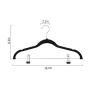 Premium Pants Hangers 20 Pack Non-Slip Velvety Smooth Texture Black PVC Rubber Coated Clips Clothes Hangers With Heavy Duty 360 Swivel Hanger Hook-16.5inch Outfit Hanger Black