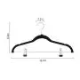 Premium Pants Hangers 20 Pack Non-Slip Velvety Smooth Texture Black PVC Rubber Coated Clips Clothes Hangers With Heavy Duty 360 Swivel Hanger Hook-16.5inch Outfit Hanger Black