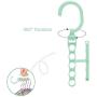 10PC Random Color Coat Hangers for Clothes Creative Rotating Handle 5-Hole Windproof Hanger Baby Kids Wardrobe Classification Decoration