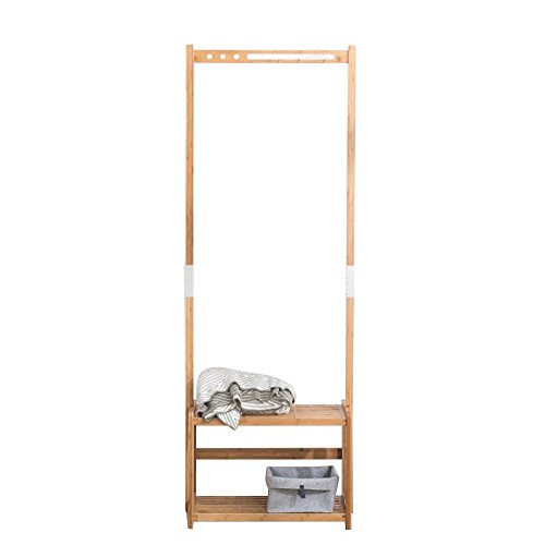XF Coat Racks Bamboo Wo Wood Coat Rack Floor Bedroom Hanger Simple Clothes Shelf Household Rack Hanger - Wood Color Entryway Furniture (Size : 78178cm)
