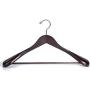 Nature Smile Luxury Mahogany Wooden Suit Hangers - 6 Pack - Wood Coat Hangers,Jacket Outerwear Shirt Hangers,Glossy Finish with Extra-Wide Shoulder, 360 Degree Swivel Hooks & Anti-Slip Bar with Screw