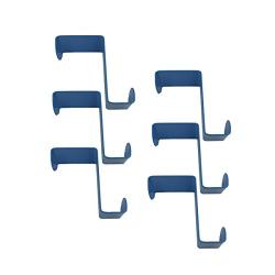 Doitb 6pcs Over Door Hanger Stainless Steel Hanging Hooks for Bathroom Bedroom Office Cabinet Draw Clothes Kitchenware Pots Utensils anging Hooks Hangers for Bathroom Bedroom Office and Kitchen Blue