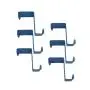 Doitb 6pcs Over Door Hanger Stainless Steel Hanging Hooks for Bathroom Bedroom Office Cabinet Draw Clothes Kitchenware Pots Utensils anging Hooks Hangers for Bathroom Bedroom Office and Kitchen Blue