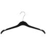 HANGERWORLD 20 Black 16inch Plastic Notched Coat Clothes Garment Top Hangers with Metal Hook