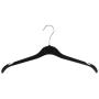 HANGERWORLD 20 Black 16inch Plastic Notched Coat Clothes Garment Top Hangers with Metal Hook