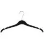 HANGERWORLD 20 Black 16inch Plastic Notched Coat Clothes Garment Top Hangers with Metal Hook