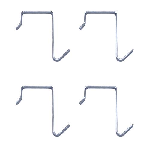 HanLingGG Over the Door Hanger Hook 4 Pack Silver Pocket Chart Hanging Hooks Metal Space Saving Organizer for Coat Towel Bag Robe Clothes