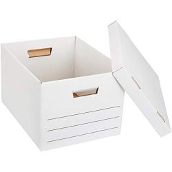 AmazonBasics Heavy Duty Storage Filing Boxes with Lift-Off Lid - Pack of 12, Letter / Legal Size