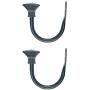 Flameer 1 Pair U-Shape Window Curtain Holdbacks Window Decorative Hook Draperies Clothes Hanger - Square_Black