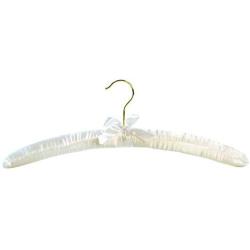 HANGERWORLD Pale Ivory 17inch Satin Padded Top Coat Clothes Wedding Garment Dress Hanger