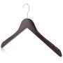 HANGERWORLD 20 Mahogany 17.7inch Wooden Notched Coat Clothes Garment Top Hangers Metal Swivel Hook