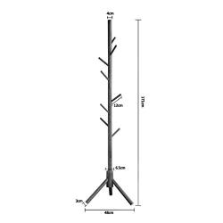 HTDZDX Rubber Wood Coat Rack Floor Standing with 9 Hooks,Tree Clothes Hat Hanger Rack Organizer Bedroom Furniture,18.9x67.3 Inches (Color : A)