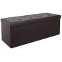 Homfa 43 Inches Collapsible Storage Ottoman Bench, Large Capacity 120L Folding Storage Chest Toy Boxes Padded Footrest Stool Seat for Bedroom, Living Room, Hallway, Brown