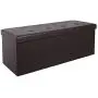 Homfa 43 Inches Collapsible Storage Ottoman Bench, Large Capacity 120L Folding Storage Chest Toy Boxes Padded Footrest Stool Seat for Bedroom, Living Room, Hallway, Brown Homfa 43 Inches Collapsible Storage Ottoman Bench, Large Capacity 120L Folding Storage Chest Toy Boxes Padded Footrest Stool Seat for Bedroom, Living Room, Hallway, Brown