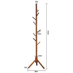 DPPAN Coat Racks Free-Standing Solid Wood, Tree Entryway Coat Rack Stand 8 Hooks, Coat Hanger Holder for Clothes Hats Scarves,#2