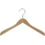 The Great American Hanger Company Wooden Concave Top/Coat Hanger, Natural Finish with Chrome Hardware, Boxes of 12