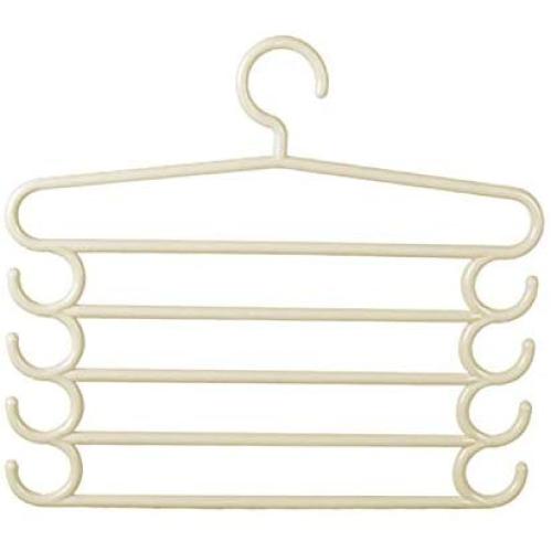qiao-qiao-store Multi Layer Clothes Hanger Holder Wardrobe Pants Towel Can Hold for Pants, Towel, tie, Scarf etc. Tie Organizer，Apricot,38x34cm
