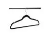 TSR Non Slip Hangers for Clothes - 50 Slim Velvet Hangers for Clothes with Metal Hooks for Men and Women Clothes ? Modern Black Color and E-Book